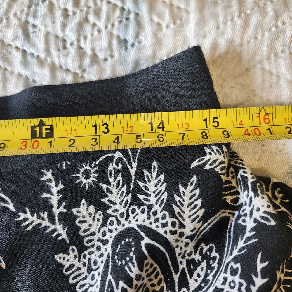 Studio West Boho Folk Bandana Print White Black Cotton Pull On Skirt Sz L - Picture 10 of 10